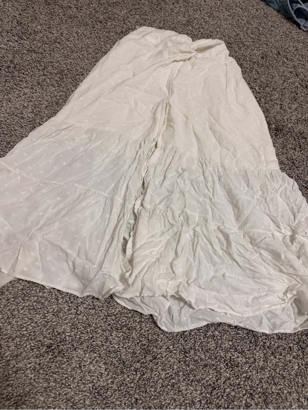 Peixoto Ivory Swiss Dot Maxi Skirt